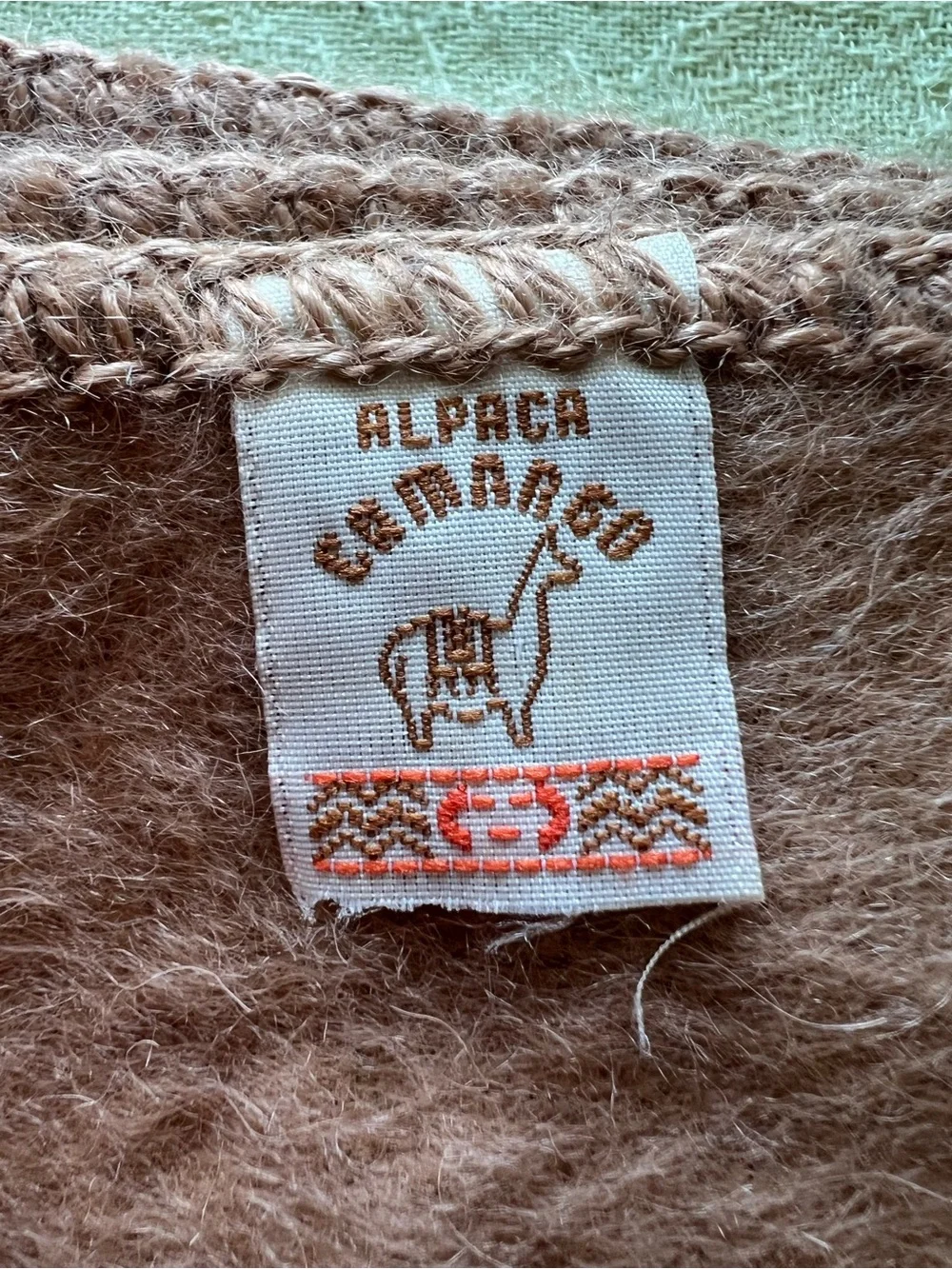 Alpaca Camargo Tan Fringe Scarf